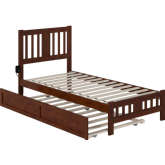 Tahoe Twin Bed with Footboard & Twin Trundle in Walnut Finish