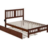 Tahoe Full Bed with Footboard & Twin Trundle in Walnut Finish