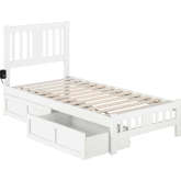 Tahoe Twin Bed with Footboard & 2 Drawers in White Finish