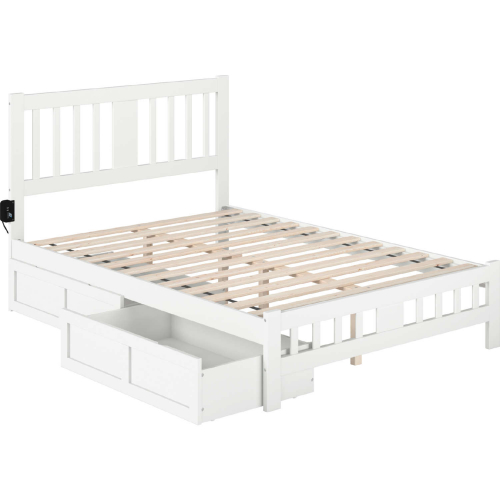 Tahoe Full Bed with Footboard & 2 Drawers in White Finish