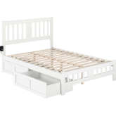 Tahoe Full Bed with Footboard & 2 Drawers in White Finish