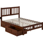 Tahoe Full Bed with Footboard & 2 Drawers in Walnut Finish