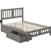 Tahoe Full Bed with Footboard & 2 Drawers in Grey Finish