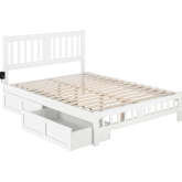 Tahoe Queen Bed with Footboard & 2 Drawers in White Finish