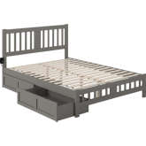 Tahoe Queen Bed with Footboard & 2 Drawers in Grey Finish