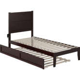 NoHo Twin XL Bed with Twin XL Trundle in Espresso Finish Wood