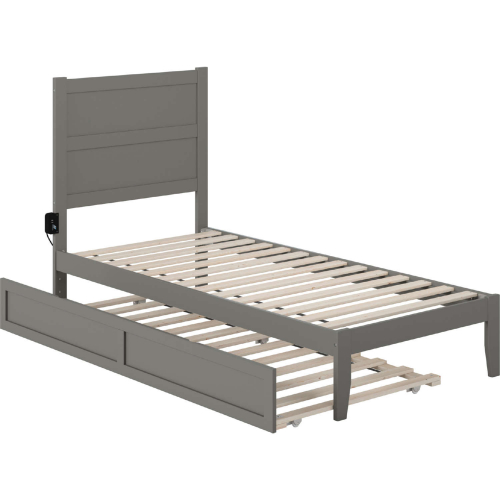 NoHo Twin XL Bed with Twin XL Trundle in Grey Finish