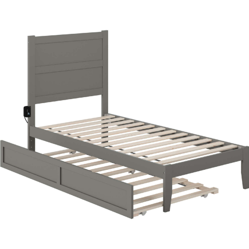 NoHo Twin Bed with Twin Trundle in Grey Finish