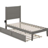NoHo Twin Bed with Twin Trundle in Grey Finish