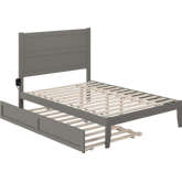 NoHo Full Bed with Twin Trundle in Grey Finish