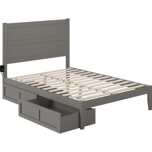 NoHo Full Bed with 2 Drawers in Grey Finish