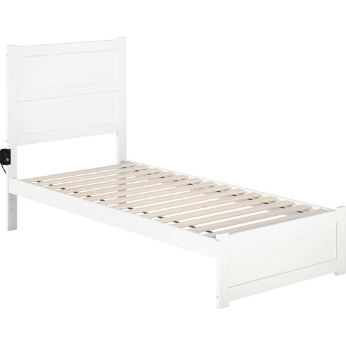 NoHo Twin XL Bed with Footboard in White Finish
