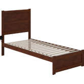 NoHo Twin XL Bed with Footboard in Walnut Finish