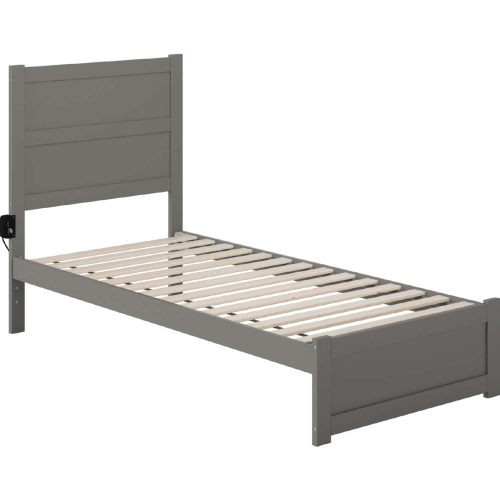 NoHo Twin XL Bed with Footboard in Grey Finish
