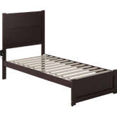 NoHo Twin Bed with Footboard in Espresso Finish Wood