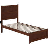 NoHo Twin Bed with Footboard in Walnut Finish