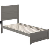 NoHo Twin Bed with Footboard in Grey Finish