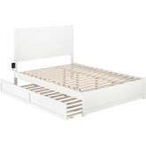 NoHo Queen Bed with Footboard & Twin XL Trundle in White Finish