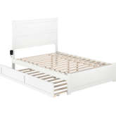 NoHo Full Bed with Footboard & Twin Trundle in White Finish