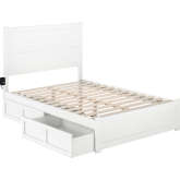 NoHo Full Bed with Footboard & 2 Drawers in White Finish