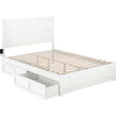 NoHo Queen Bed with Footboard & 2 Drawers in White Finish