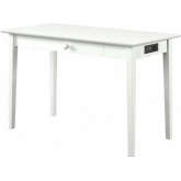 Shaker Desk with Drawer & Charging Station in White