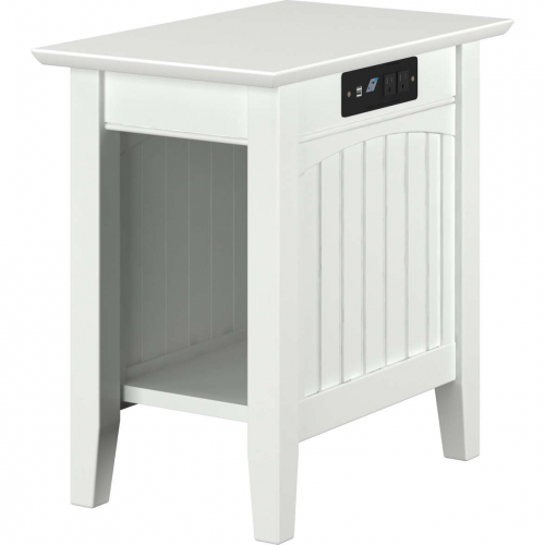 Nantucket Chair Side Table with Charger in White
