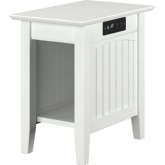 Nantucket Chair Side Table with Charger in White