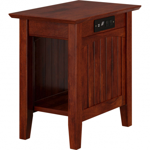Nantucket Chair Side Table with Charger in Walnut