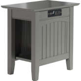 Nantucket Chair Side Table with Charger in Atlantic Grey