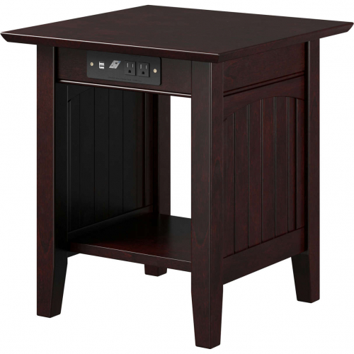 Nantucket End Table with Charging Station in Espresso