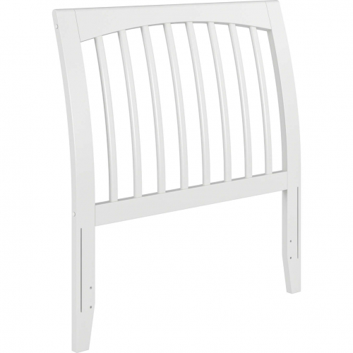 Orleans Twin Sleigh Slat Headboard with USB in White Finish Wood