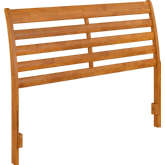 Savannah Queen Headboard with Attachable Charger in Light Toffee Finish Wood