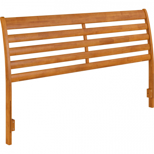 Savannah King Headboard with Attachable Charger in Light Toffee Finish Wood