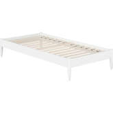 Pasadena 14" Twin XL Platform Bed Frame in White Finish Wood