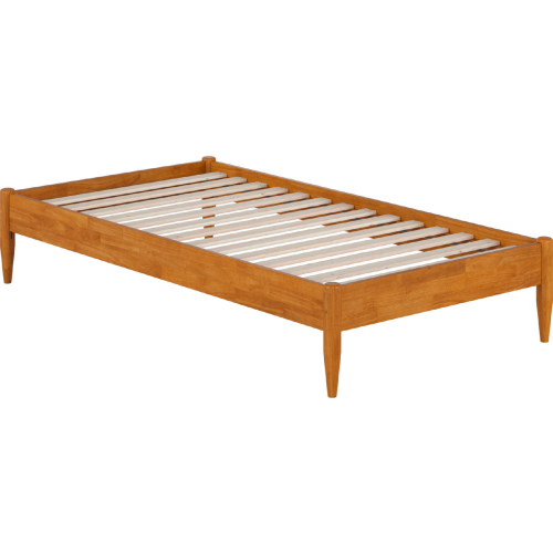 Pasadena 12" Twin Platform Bed Frame in Light Toffee Finish Wood