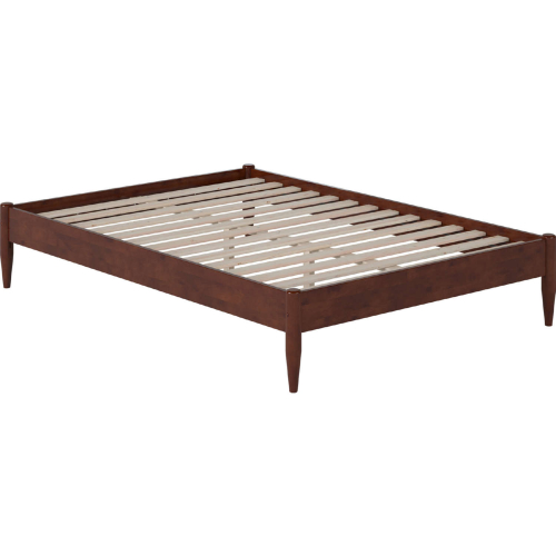 Pasadena 14" Full Platform Bed Frame in Walnut Finish Wood