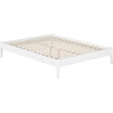 Pasadena 14" Queen Platform Bed Frame in White Finish Wood