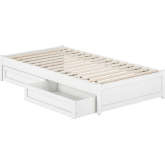 Barcelona Twin Panel Platform Bed with Drawers in White