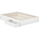 Barcelona Full Panel Platform Bed with Drawers in White