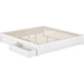 Barcelona King Panel Platform Bed with Drawers in White