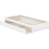 Barcelona Twin XL Panel Platform Bed with Twin XL Trundle in White