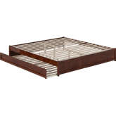 Barcelona King Panel Platform Bed with Twin XL Trundle in Walnut Finish