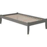 Concord Twin XL Platform Bed with Open Foot Board in Grey