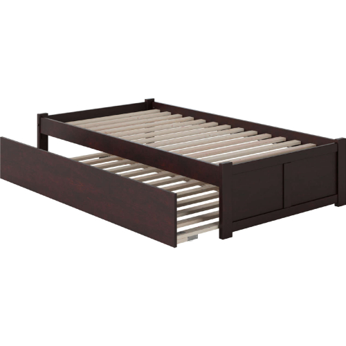 Concord Twin XL Bed with Footboard & Twin Extra Long Trundle in Espresso