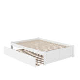 Urban Concord Full Bed w/ Flat Panel Footboard & Trundle in White