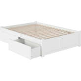 Urban Concord Full Bed w/ Flat Panel Footboard & 2 Urban Bed Drawers in White