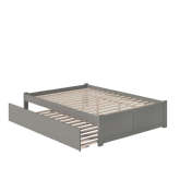 Concord King Platform Bed with Footboard & Twin XL Trundle in Grey Finish Wood