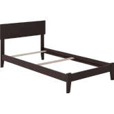 Orlando Twin XL Bed with Open Footboard & Turbo Charger in Espresso