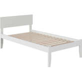 Orlando Twin Bed with Open Foot Rail in White